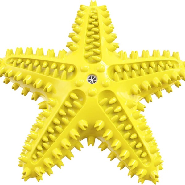 Juguete Perro Dental Morder Higiene Estrella Marina Flotante Color Variante Amarillo