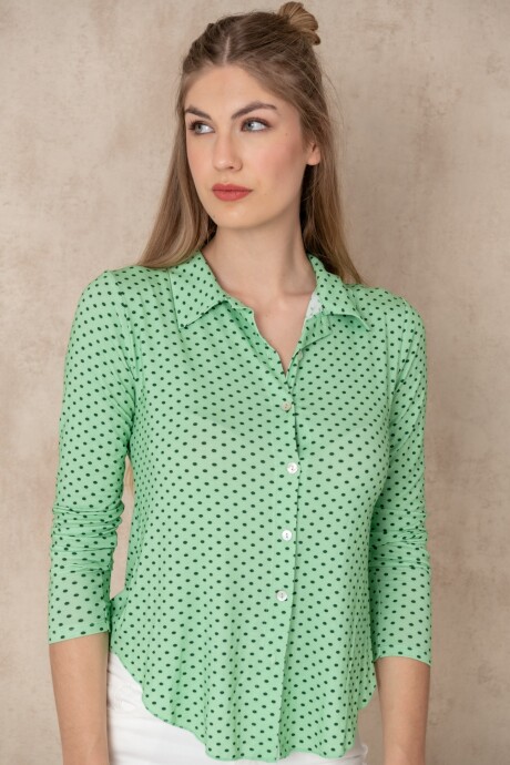 Camisa lunares Verde Manzana