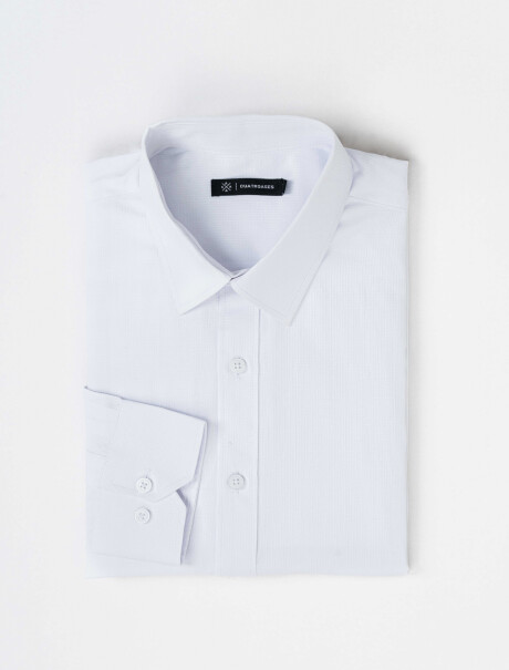 Camisa m/l elastizada slim lisa blanco