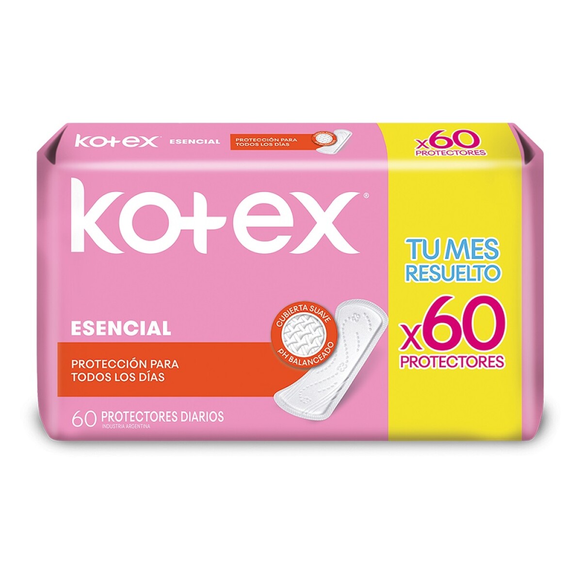 Toallitas Femeninas Kotex Esencial 60 Uds. 