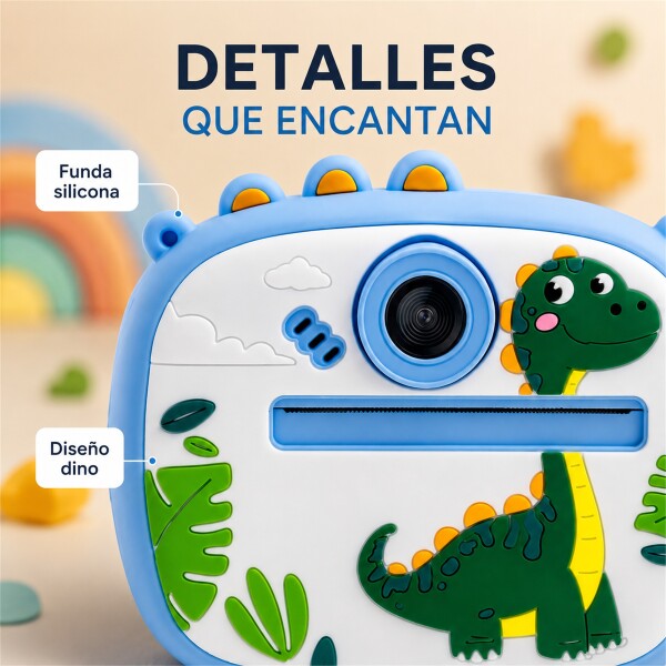 Cámara Infantil Instantánea Gatito con Doble Lente y Selfie CELESTE