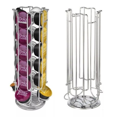 Soporte Dispensador Porta Cápsulas de Café Dolce Gusto x24 Plateado