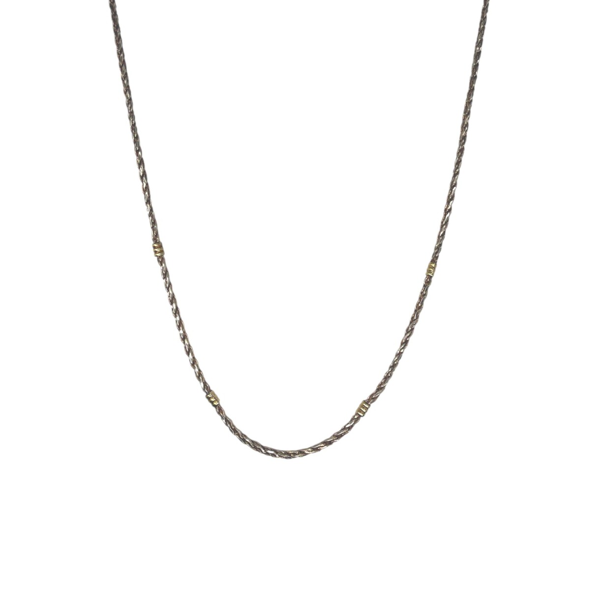 Cadena Eslabón Espiga-Plata y Oro-Sin piedra-CD5082 - sinpiedra 