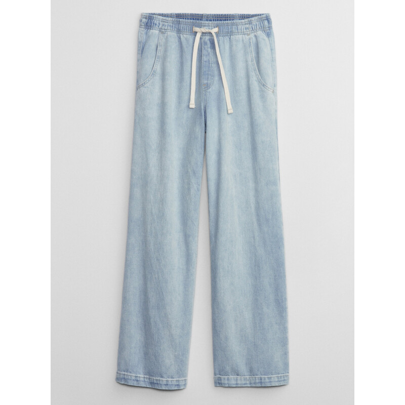 V-PULL ON WIDE LEG LT NAPA LIGHT WASH