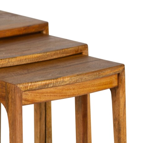 SET MESAS MADERA MARRON VINTAGE CASTAÑO
