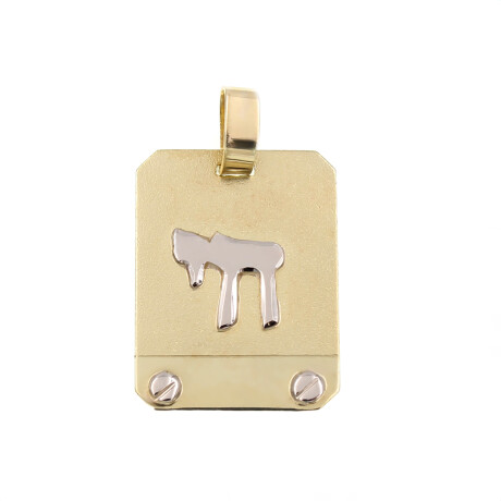Medalla rectangular con Jai de oro 18k Nro 3 Medalla rectangular con Jai de oro 18k Nro 3