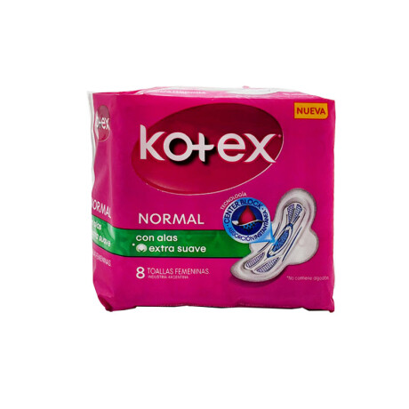 Toalla Femenina KOTEX Normal con Alas X 8 Unidades Toalla Femenina KOTEX Normal con Alas X 8 Unidades