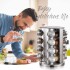 Especiero Redondo Giratorio 16 Frascos De Vidrio Acero Inox Especiero Redondo Giratorio 16 Frascos De Vidrio Acero Inox