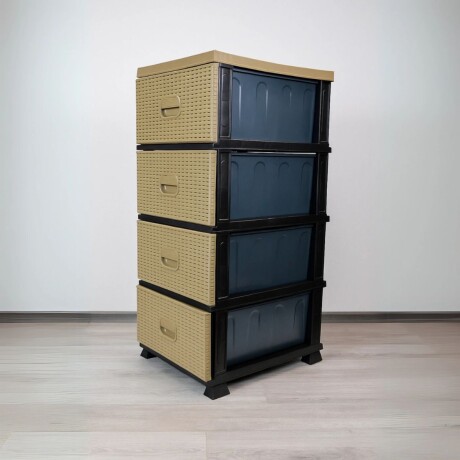 Gavetero cajonera simil ratán MARRON CLARO