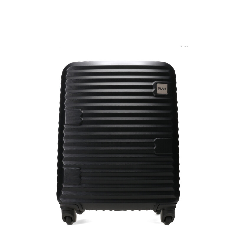 Valija Push Rigida Acanalada Negro