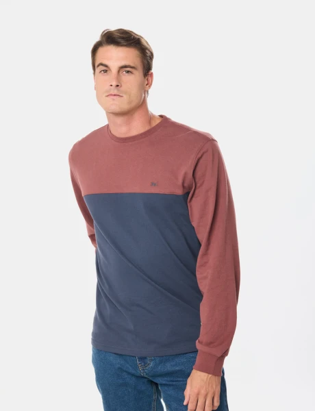 REMERA COMBINADA Bordo