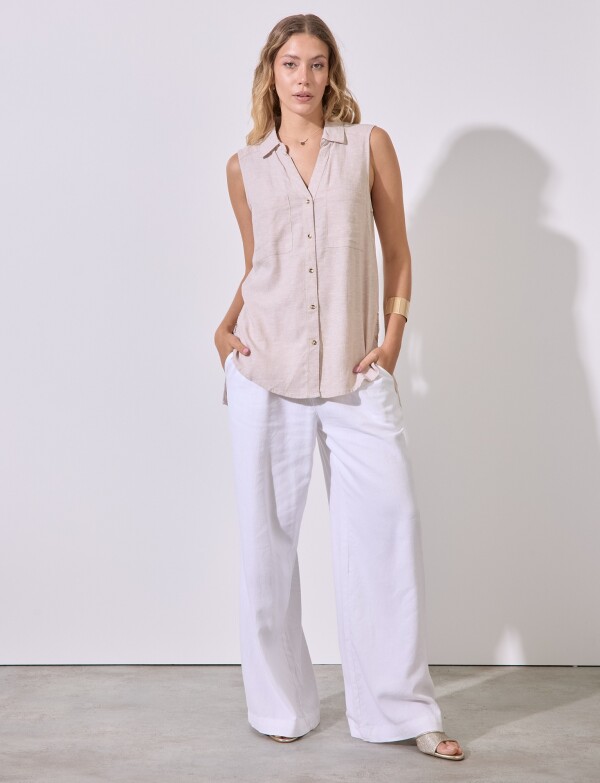 Camisola Lino BEIGE