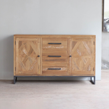 APARADOR MADERA-Y-METAL NATURAL-BEIGE DOMINIQUE