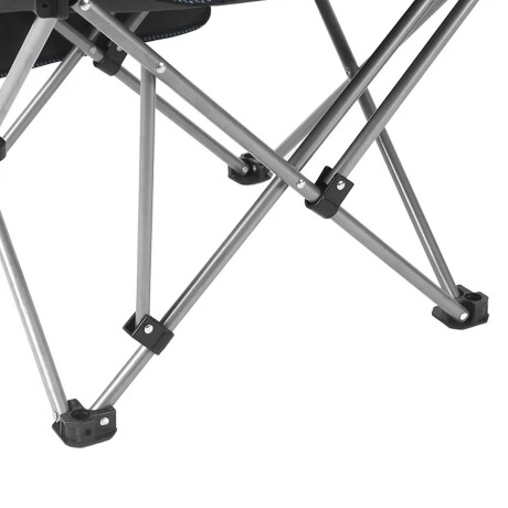 Silla de Tela Plegable Posa Vaso y Bolso Camping Playa Pesca Negro
