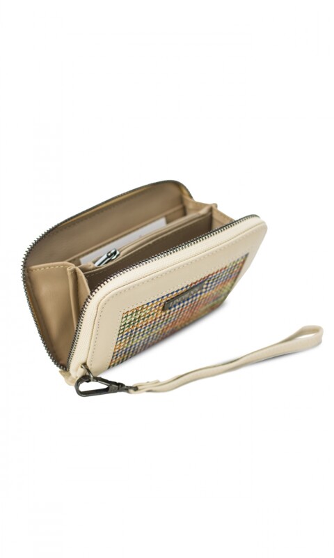 BILLETERA LORENZA HILOS MULTICOLOR C/HUESO