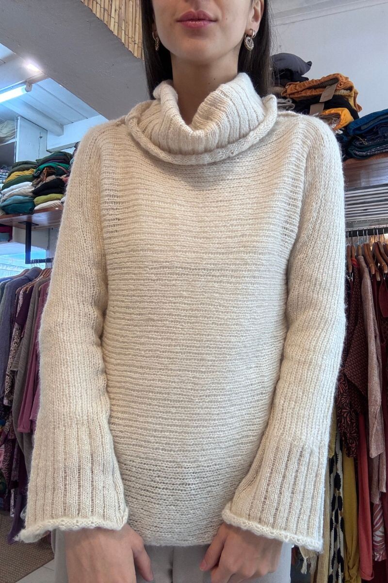 Buzo cuello de lana - Crudo 