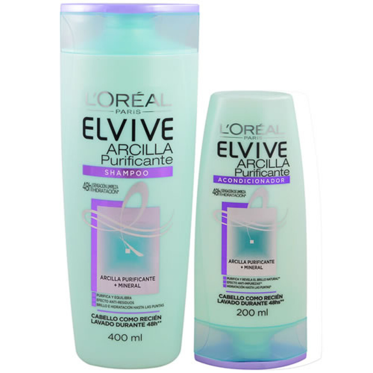 Pack Elvive Arcilla Shampoo 400ml + Acondicionador 200ml – Cabello Limpio y Nutritivo