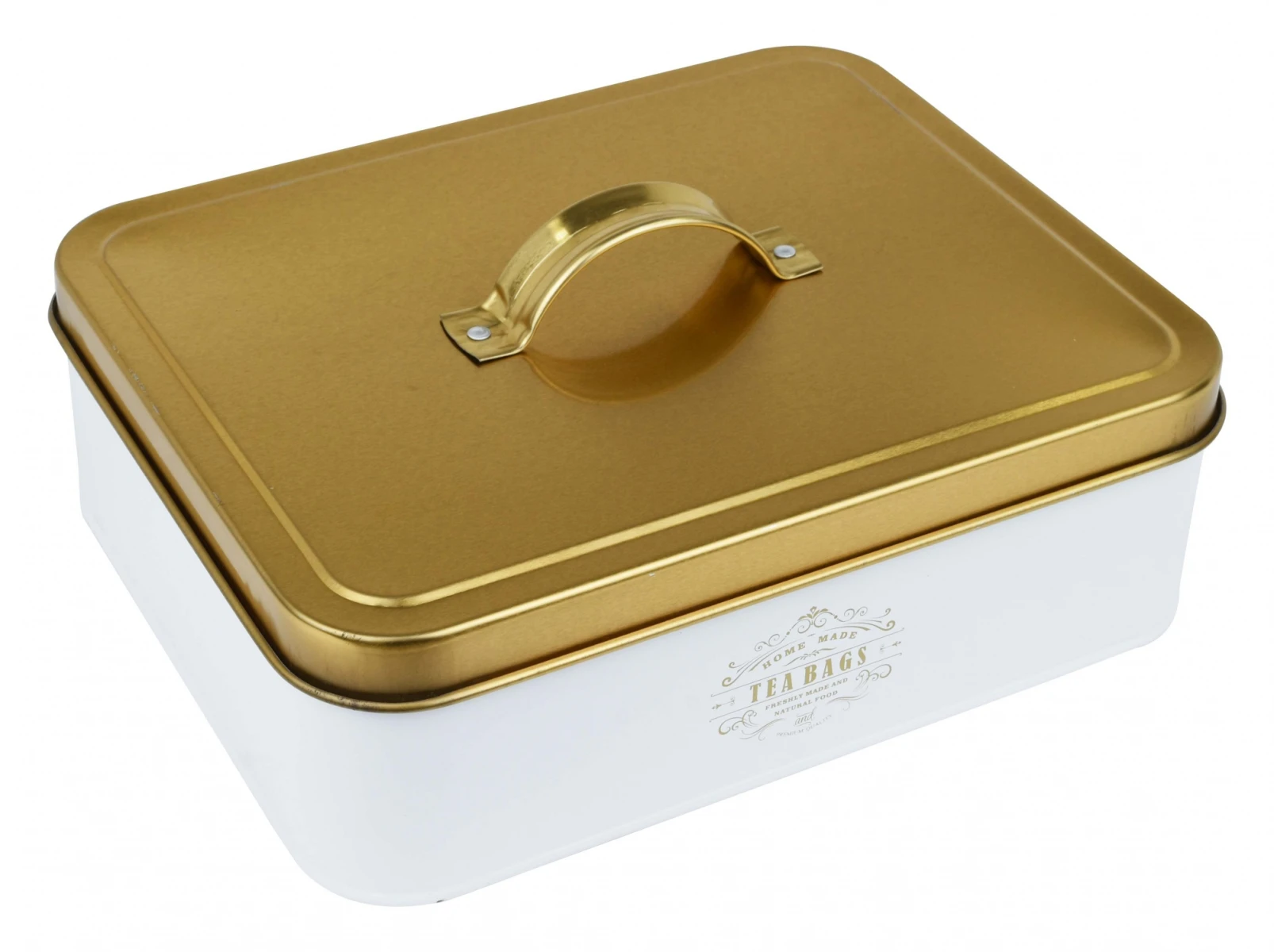 CAJA DE TE 12 DIVISIONES LINEA BLANCA C/DORADO 25.5X20.5X8.5CM BF117L 