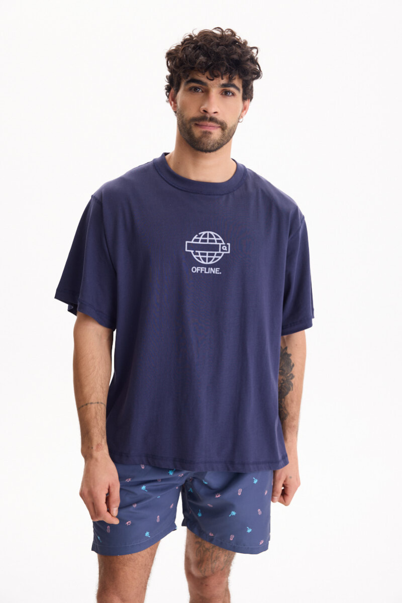 Remera Offline Azul