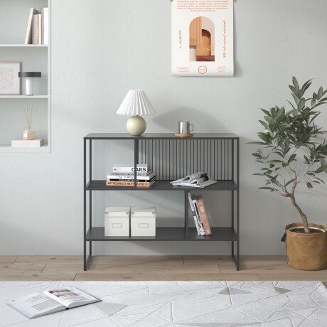 BIBLIOTECA METAL NEGRO OLIVIA