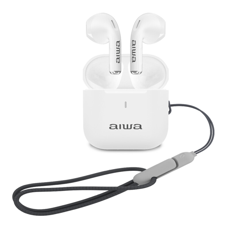 Auriculares TWS Waterpoof IPX4 AIWA In Ear Bluetooth 5.4 con Micrófono IPX4 y Control Táctil Blancos | AWTWSG100