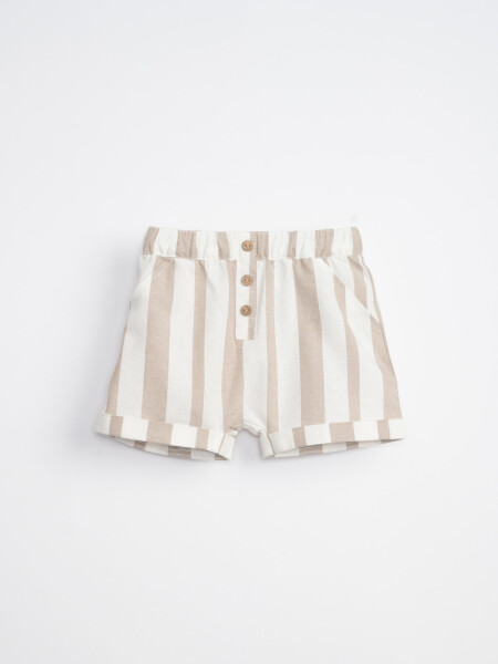 Short con botones Rayas Blanco