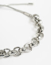 Pulseras Flexibles Metal Pulsera Ajustable De Eslabones - Plateado Rodio