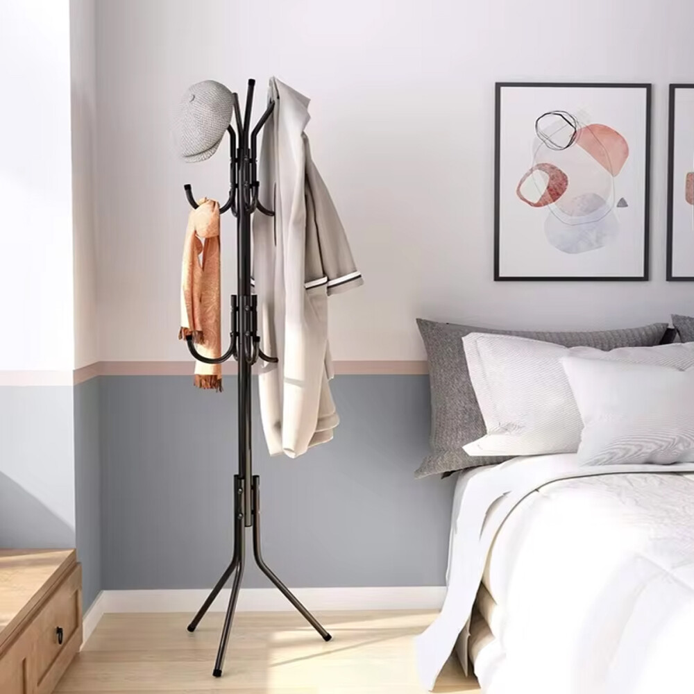 Perchero De Metal de 12 Ganchos 1.7mts Negro