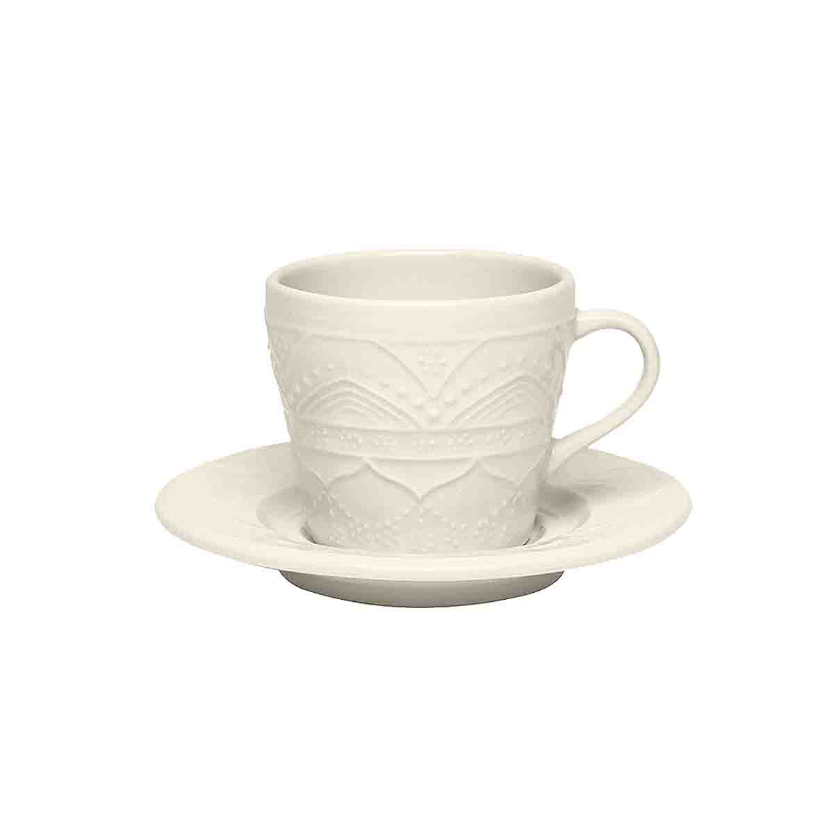 Taza de te con plato Serena cream 200ml OXFORD 