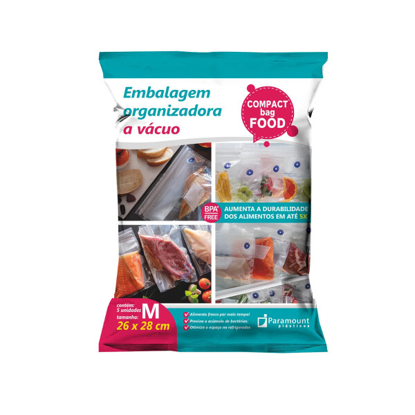 PACK BOLSA VACIO ALIMENTOS M 26X28 CMS TRANSPARENTE