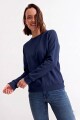 Buzo deportivo clásico escote redondo - UNISEX AZUL
