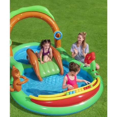 Piscina Inflable Bestway Niños Parque De Diversiones Bosque Multicolor