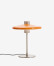 Lámpara de mesa Nuvira de acero cepillado gris claro y pantalla naranja