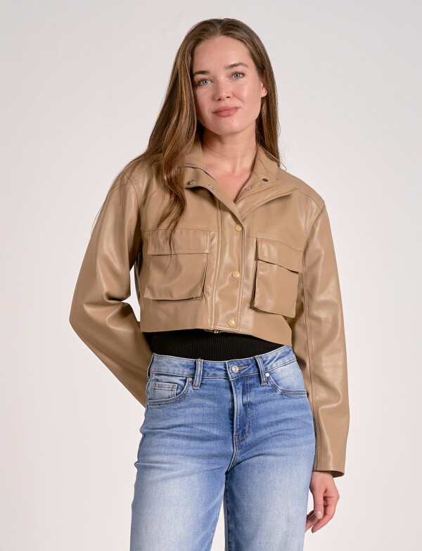 Chaqueta Eco Cuero TOSTADO