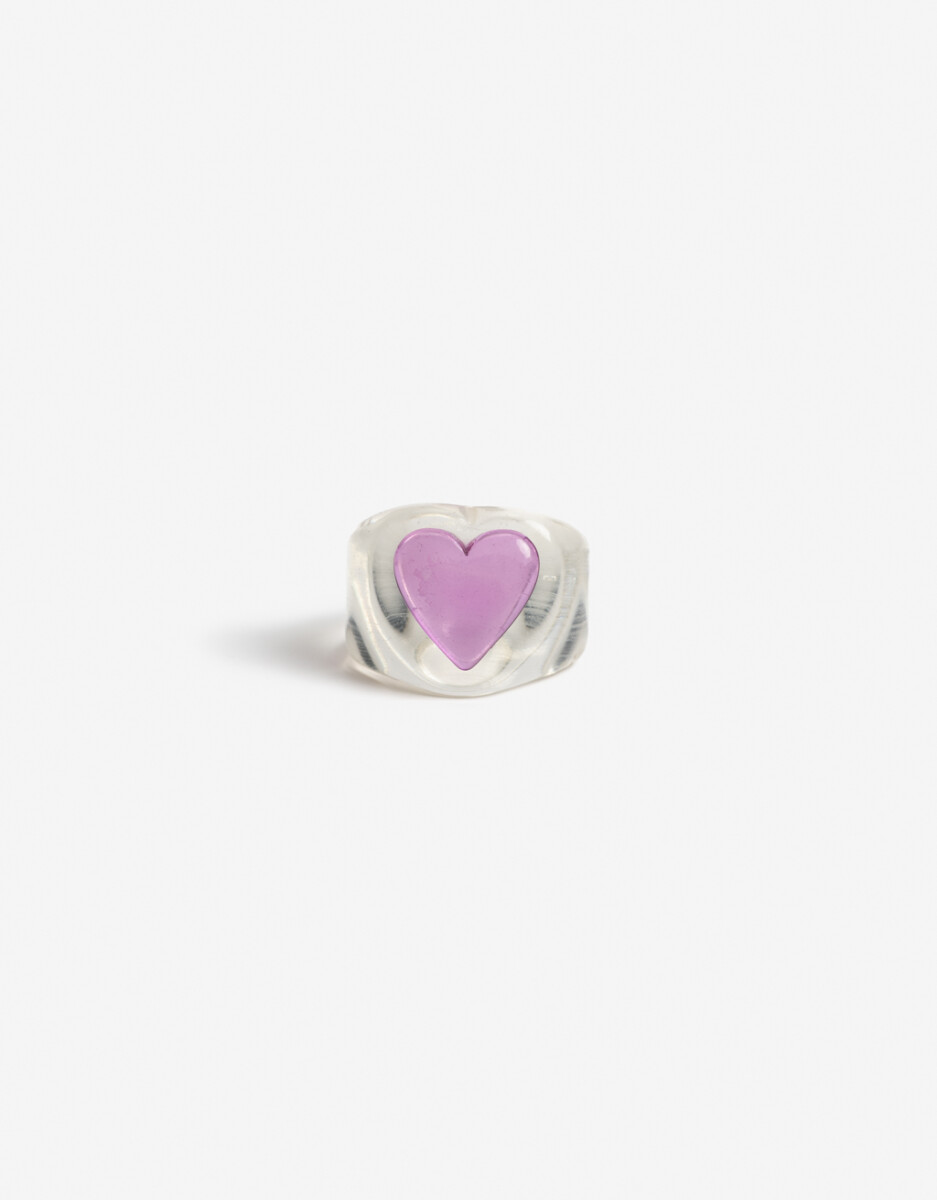 Anillo Acrílico Corazón 