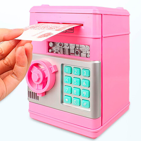 Alcancía Infantil Caja Fuerte Juguete Con Sonido Rosa