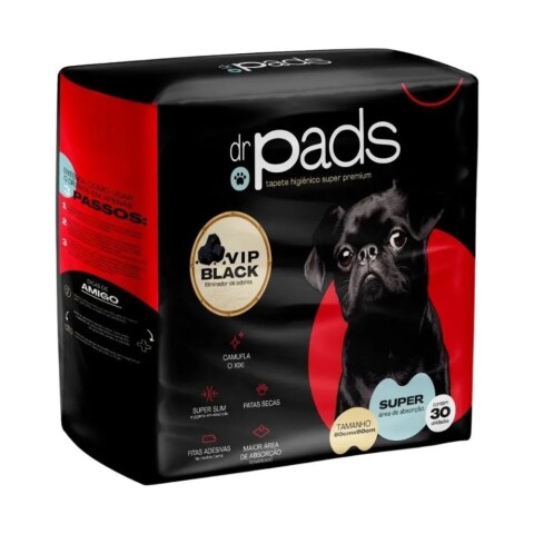 Dr. Pads Vip Black 80x60 cm 30 Und. Dr. Pads Vip Black 80x60 cm 30 Und.