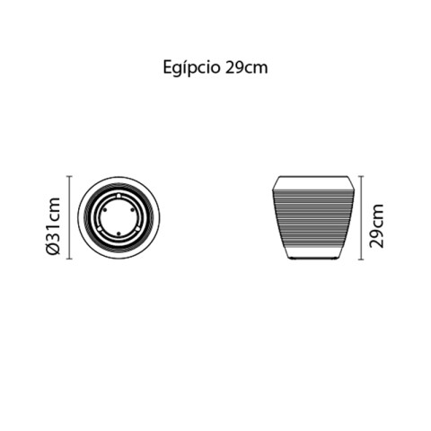 Maceta "EGIPCIO" Ø31 x 29cm. color arena -TRAMONTINA TD0211