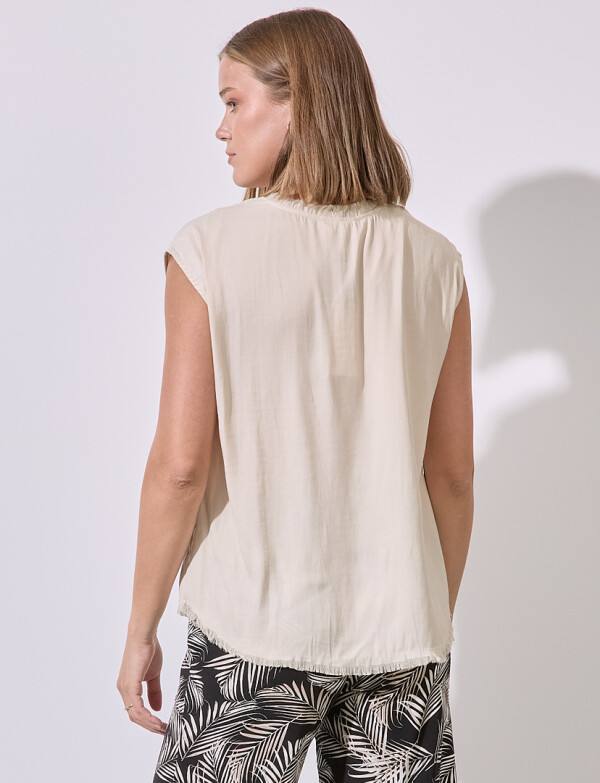 Blusa Saten Flecos BEIGE