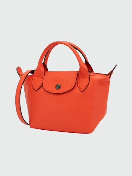 Longchamp -Cartera mini de cuero, Le pliage Xtra Naranja