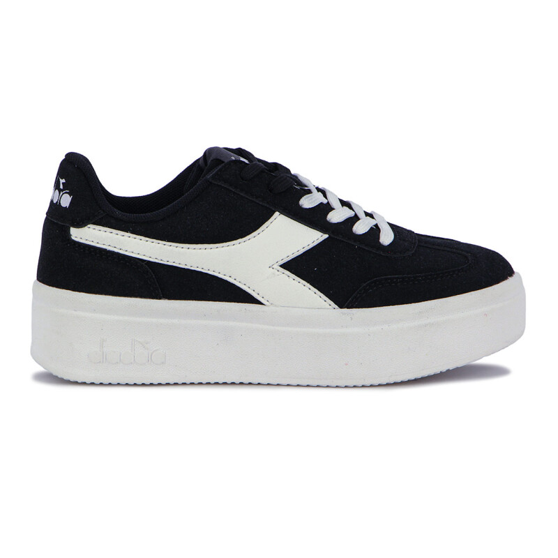 Championes Diadora Plataforma Bamplat Mujer Negro-blanco