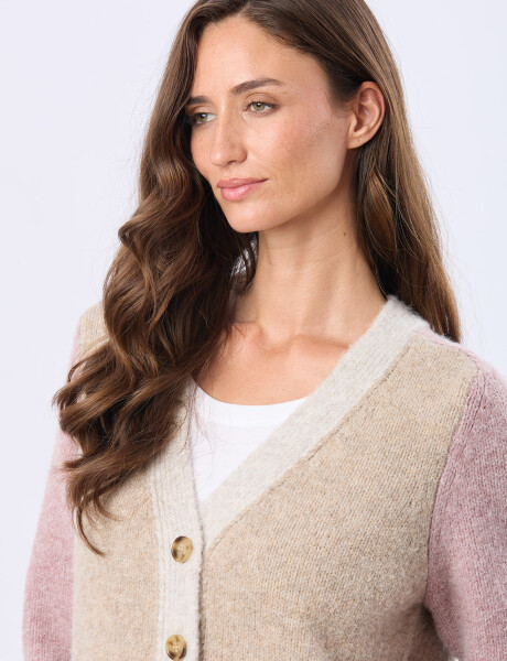 CARDIGAN COMBINADO Rosa