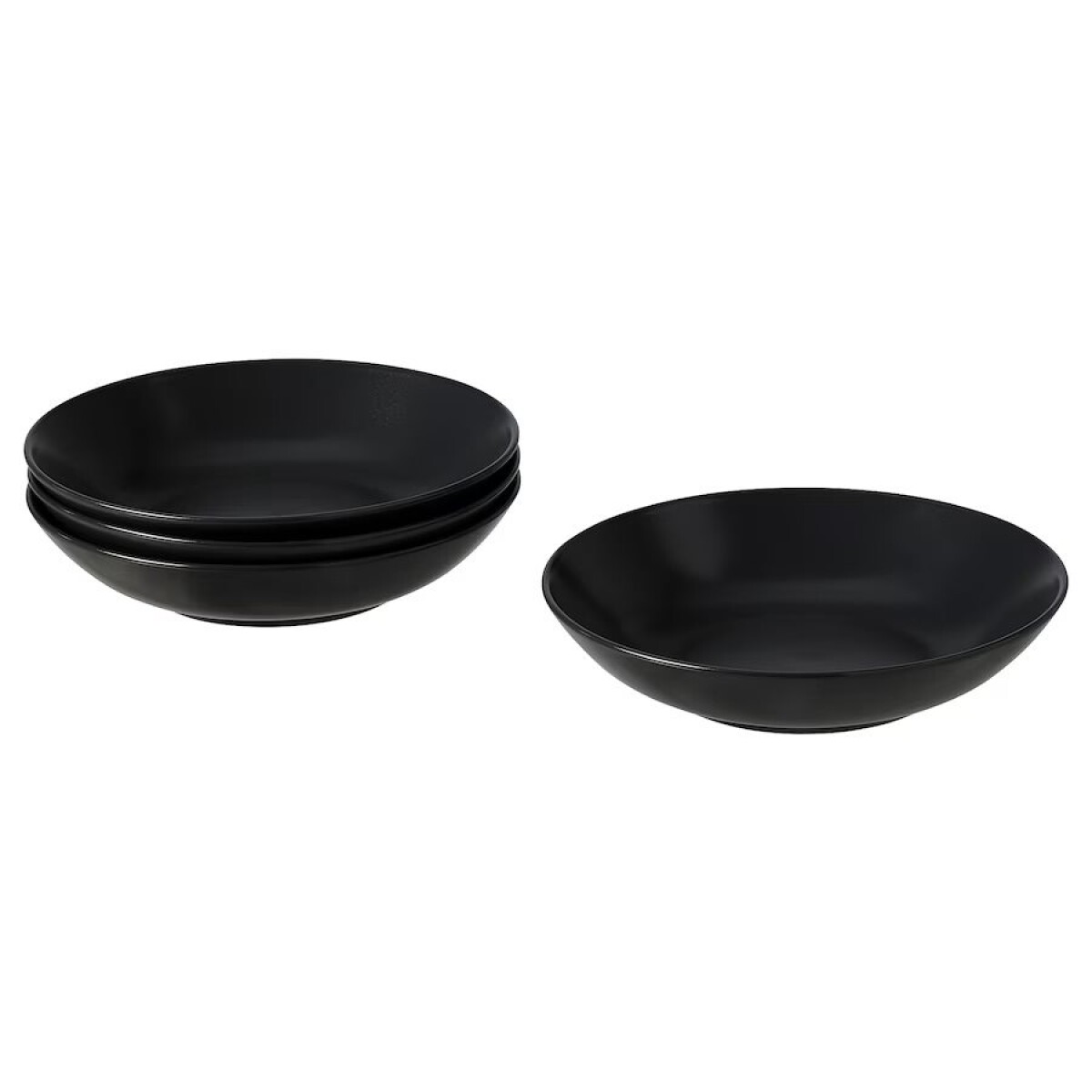 PLATO HONDO CERAMICA D23CM IBIZA NEGRO 