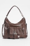 Hobo mochila con hebilla marrón