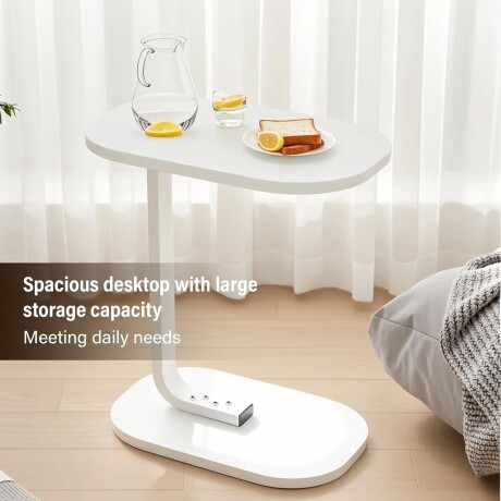 Mesa auxiliar Lumax de arrime MDF minimalista para living Madera Blanco