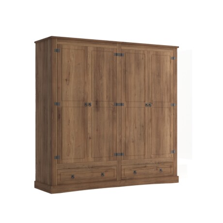 Ropero Madera 4 Puertas Nogal Linea Rustica Unica