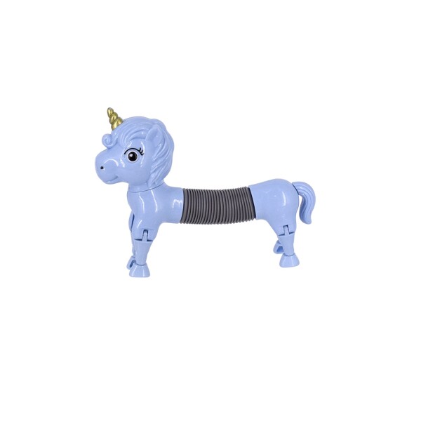 Juguete unicornio acordeon celeste