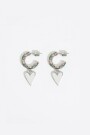 PENDIENTES ARO CRISTALES CORAZ Plata