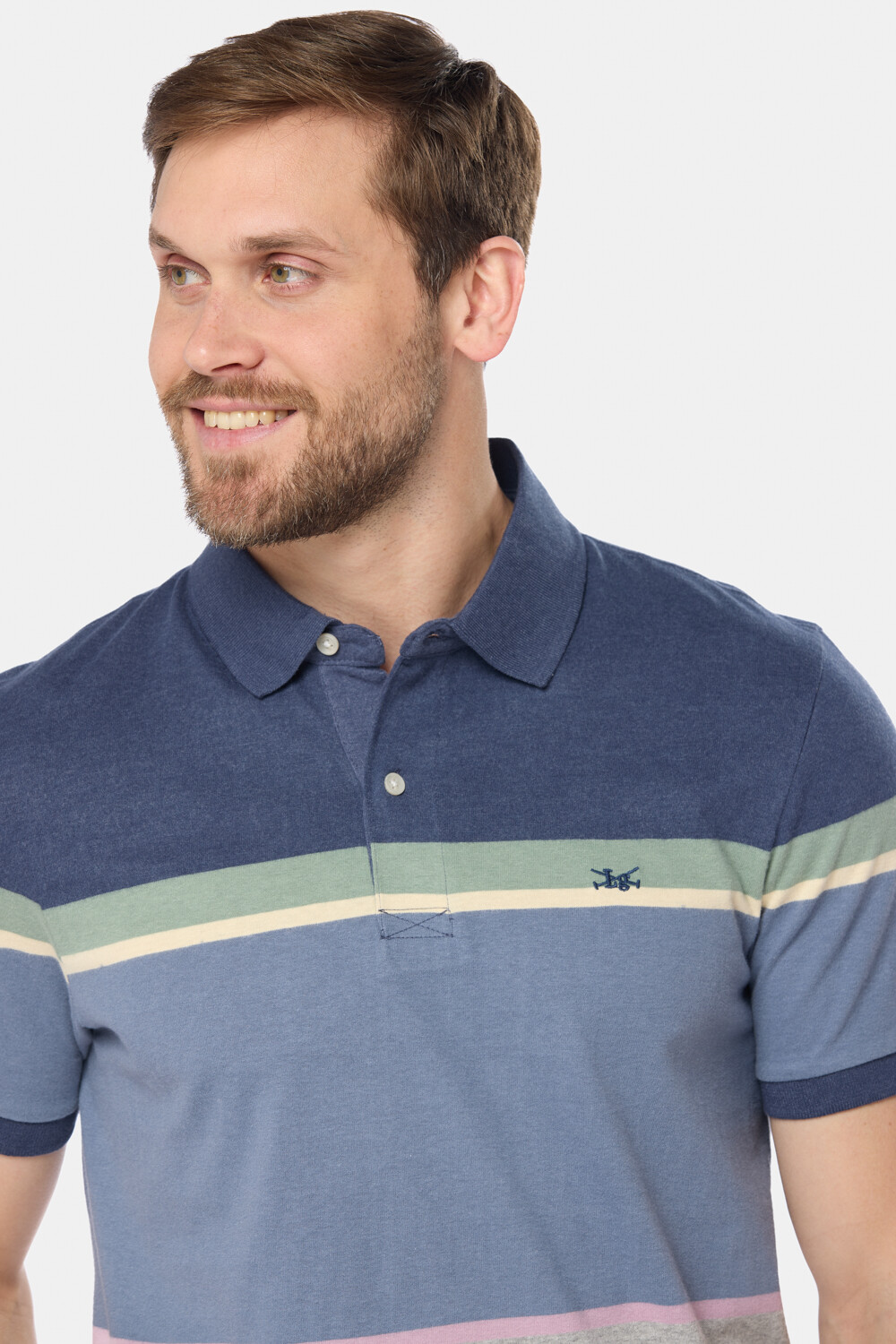 REMERA POLO RAYADA Azul