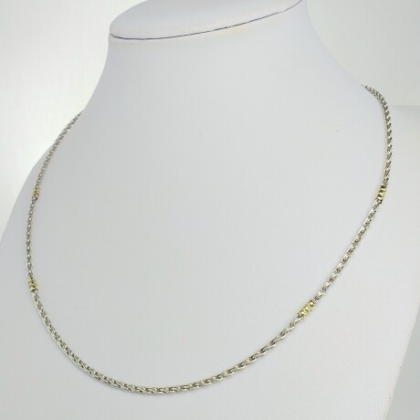 Cadena de plata 925 con doublé en oro 18ktes, 44.5 cm. Cadena de plata 925 con doublé en oro 18ktes, 44.5 cm.